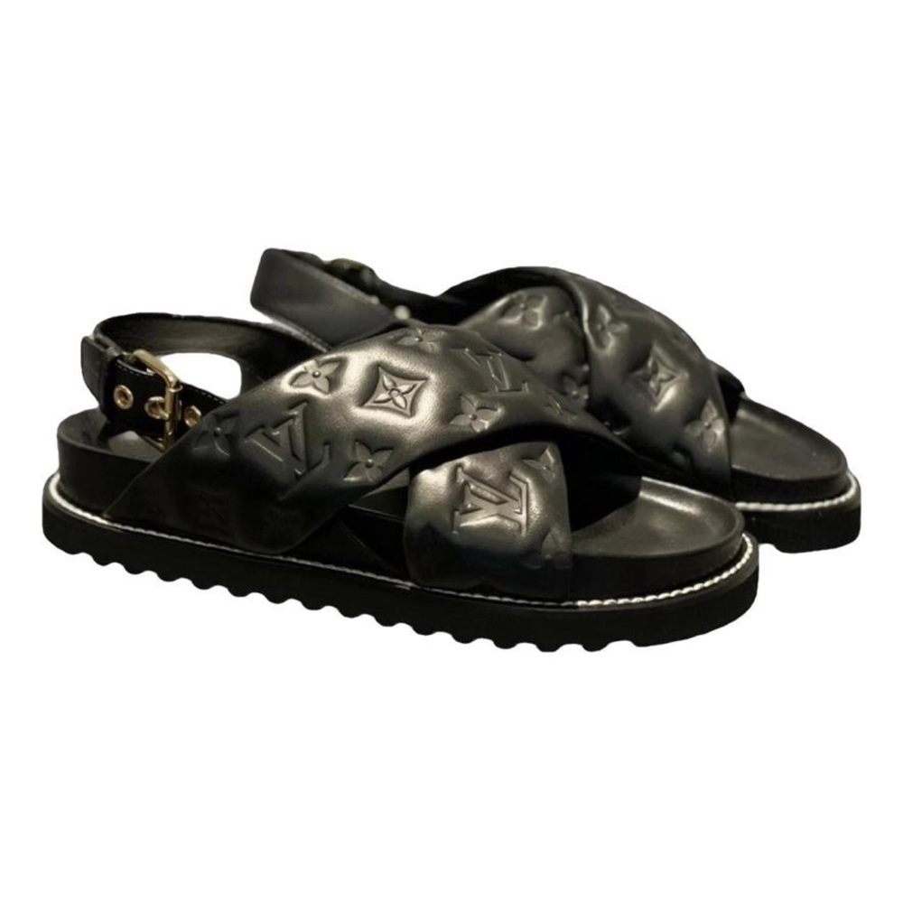 Louis Vuitton Paseo Comfort Monogram Lambskin Embossed  Sandals 40